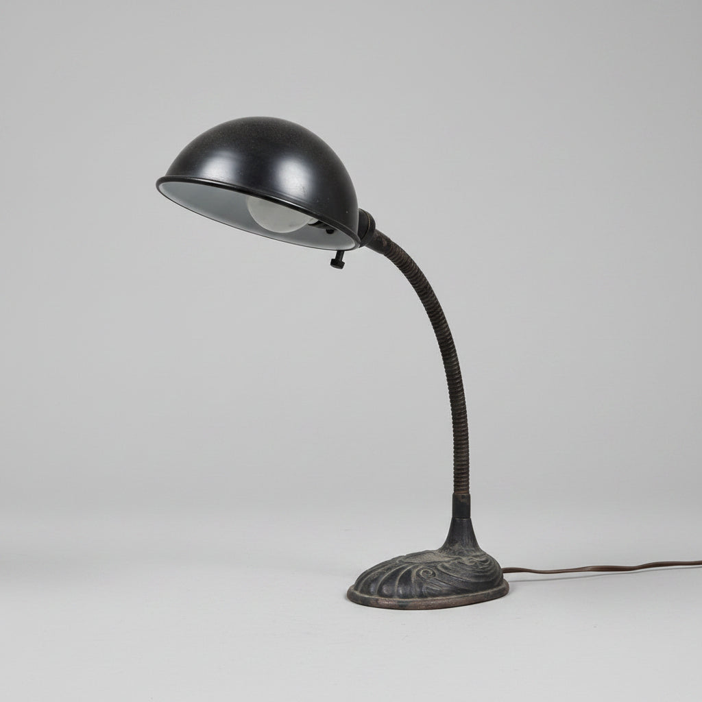 Gooseneck Brass Base MCM Desk Task Lamp
