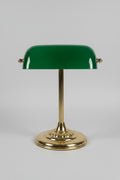Vintage Bankers Lamp with Green Glass Shade