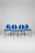 Qoticher Chair by Ángel Mombiedro set of 4 Yves Klein Blue