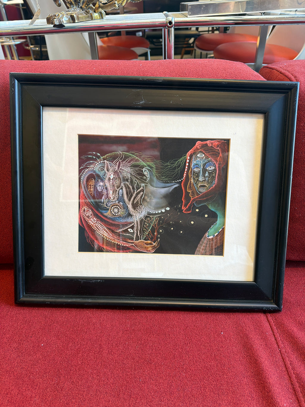 Mystical Masked Figures Framed Print