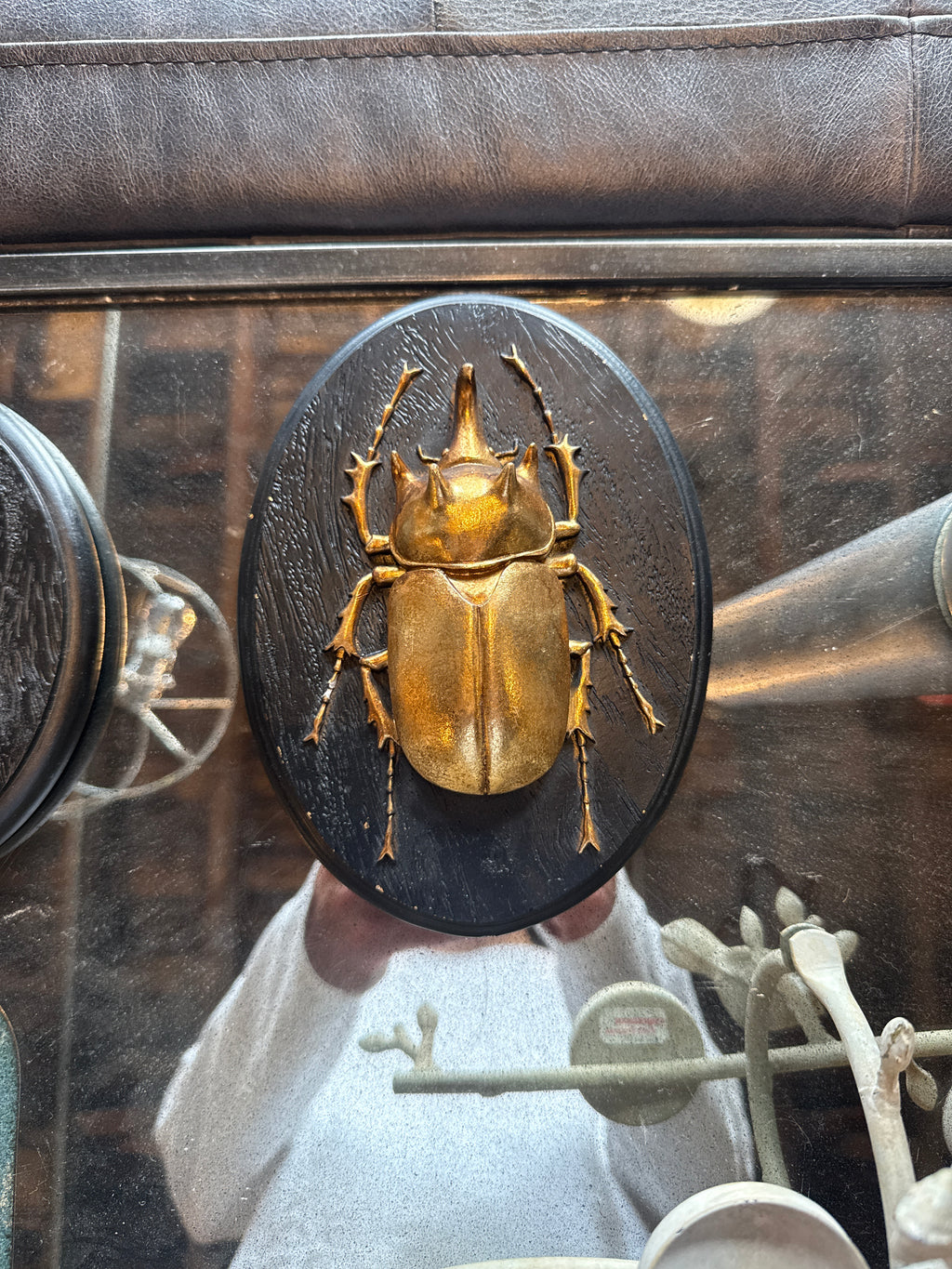Gilded Beetle Wall Plaque