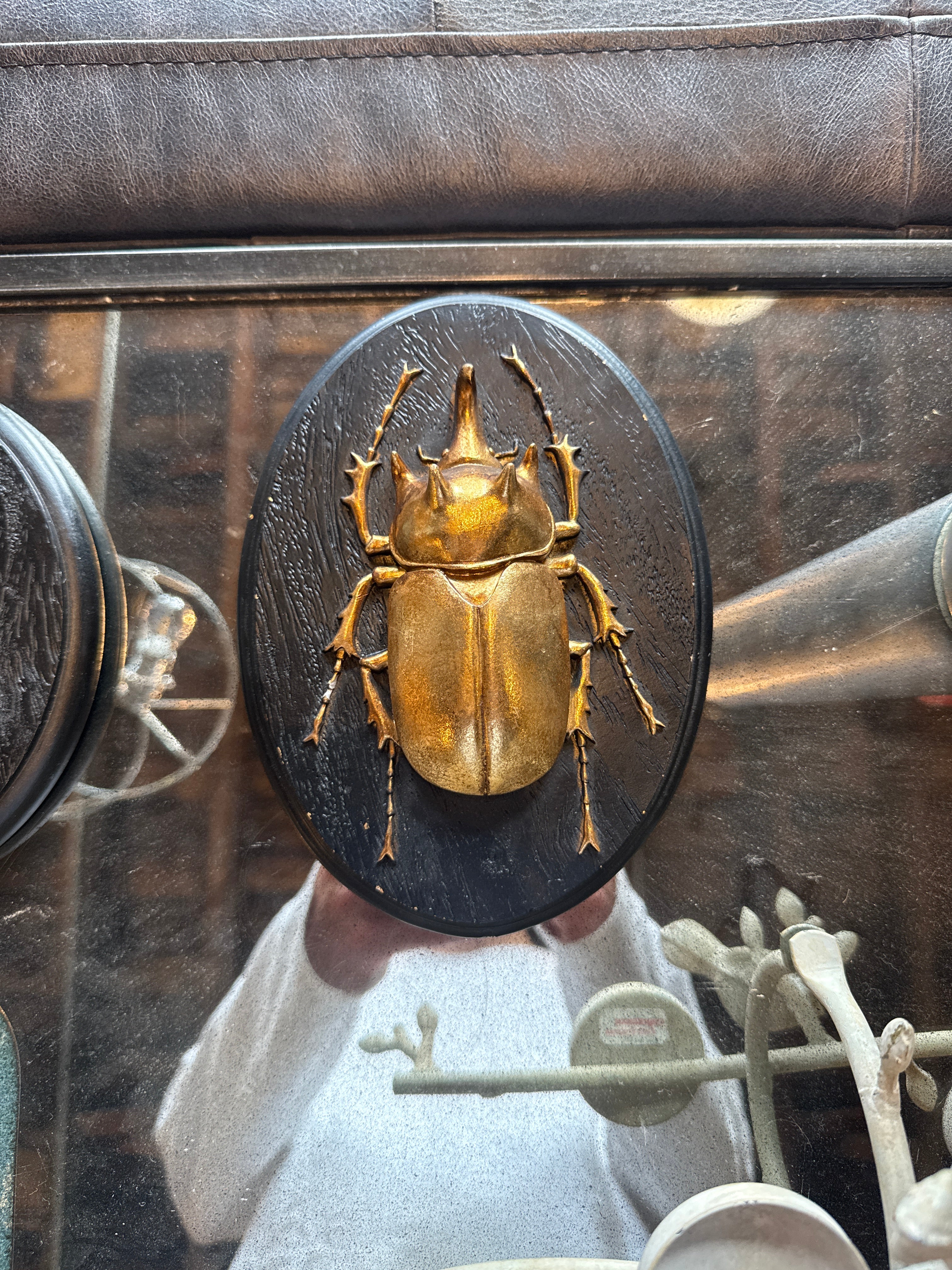 Gilded Beetle Wall Plaque