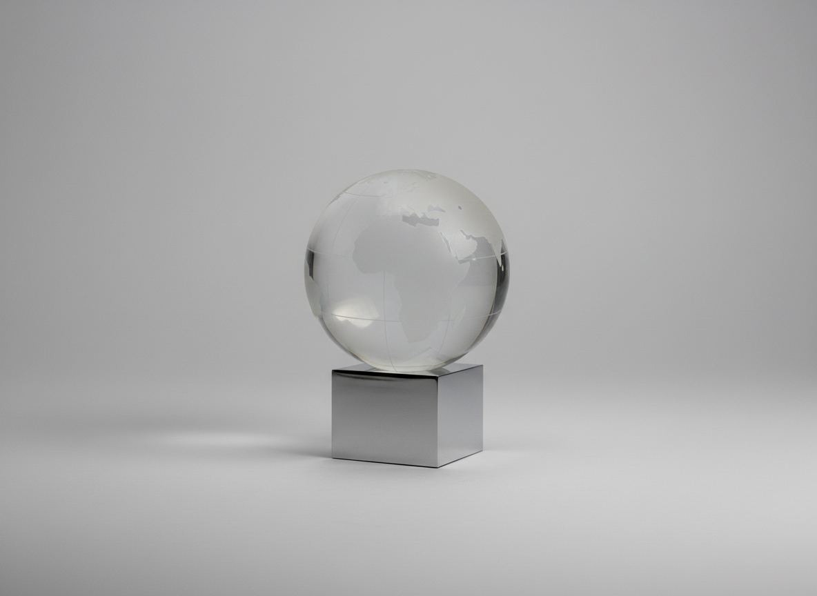 Engraved Crystal Globe Paperweight by Inform Design
