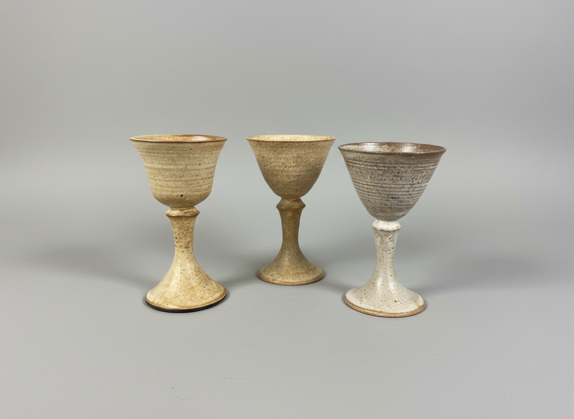 Rustic Handmade Ceramic Wine Goblets
