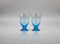 Aqua Blue Footed Water Goblet