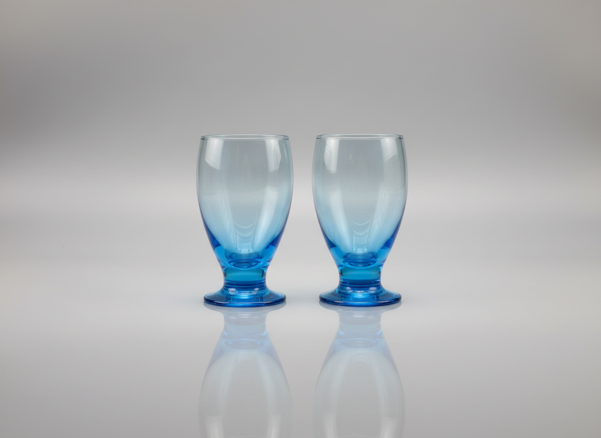 Aqua Blue Footed Water Goblet