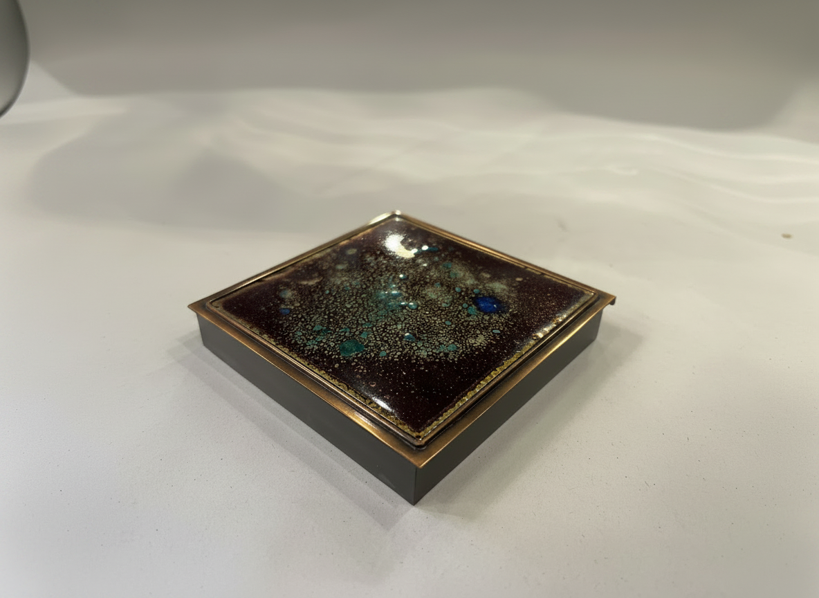 Vintage Brass & Resin Cigarette Box