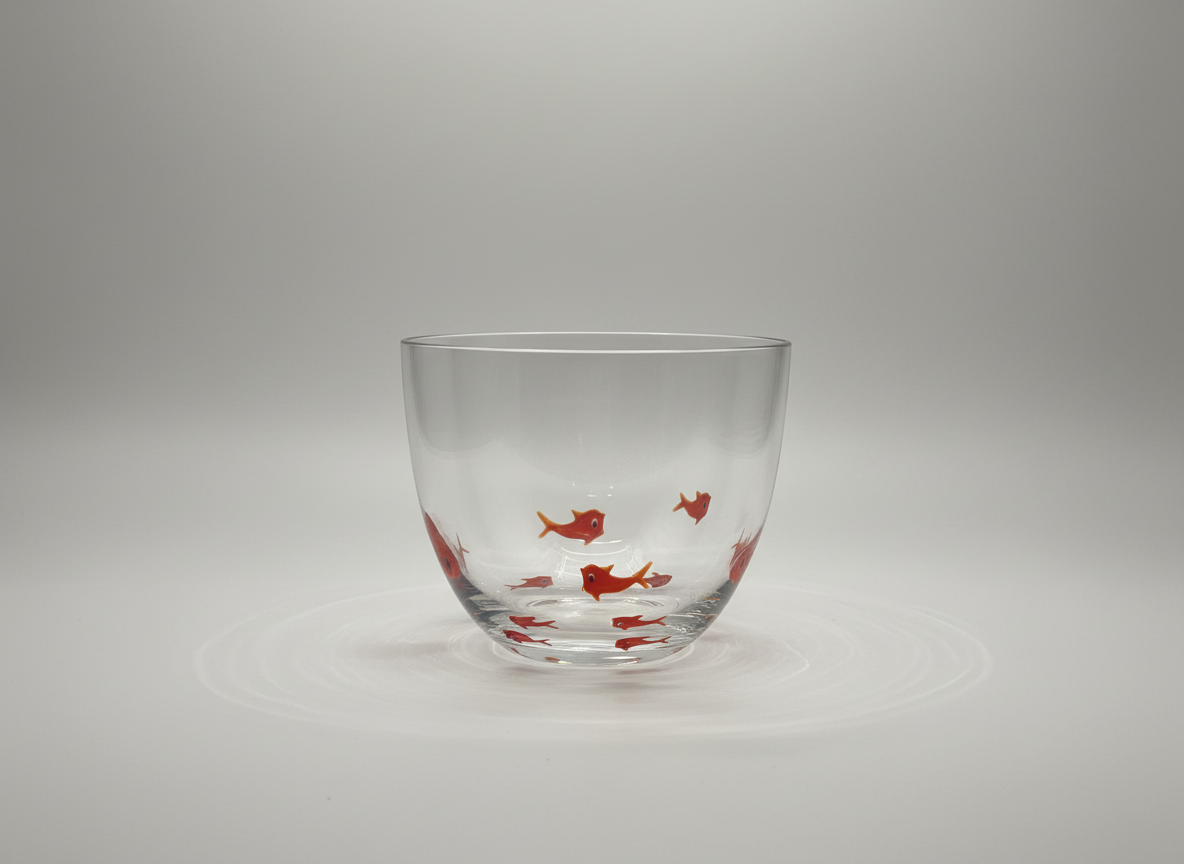 Hand-Blown Venetian Glass "Fish Bowl"