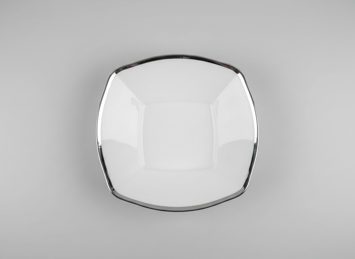 Silver-Rimmed Glass Platter