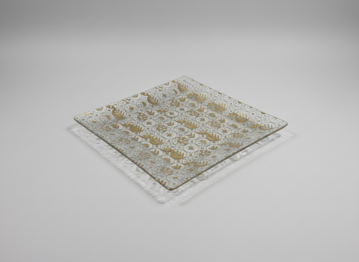 Georges Briard Vintage Bent Glass Tray