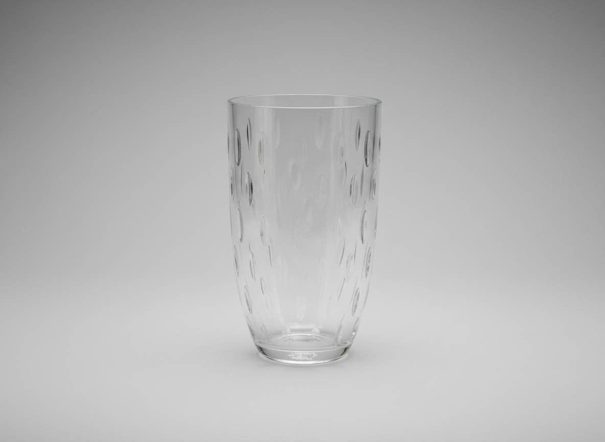 Hand-Cut Heavy Glass Vase
