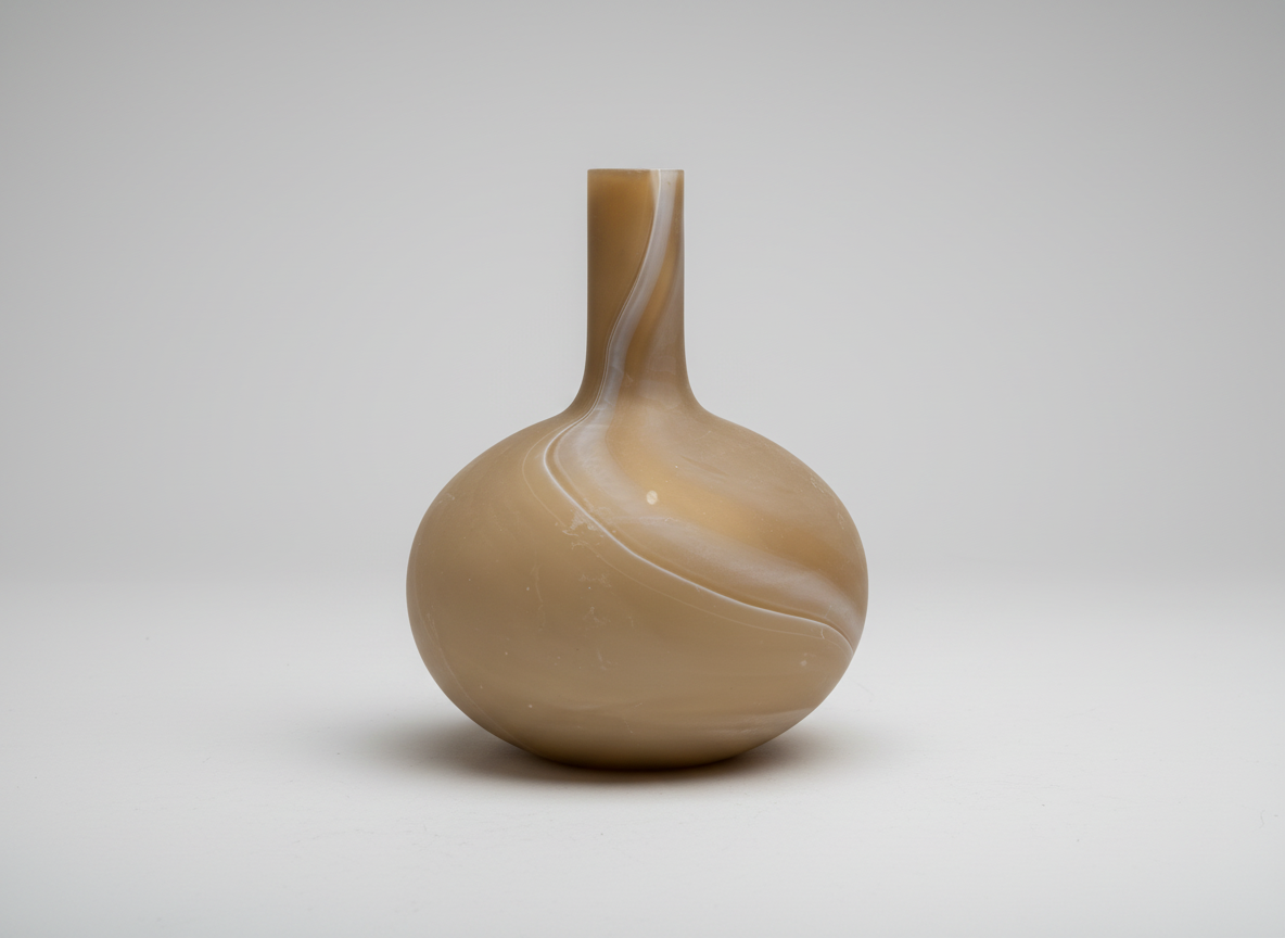 Vintage Hand Blown Satin Glass Boho Vase