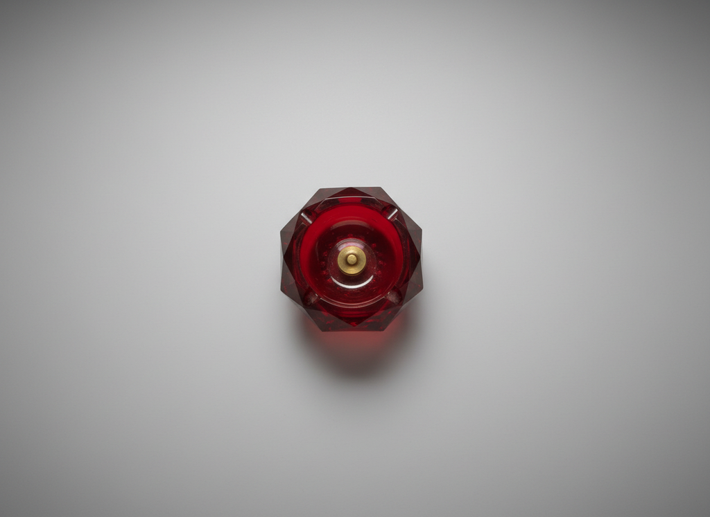 Ruby Red Cut Crystal Ashtray