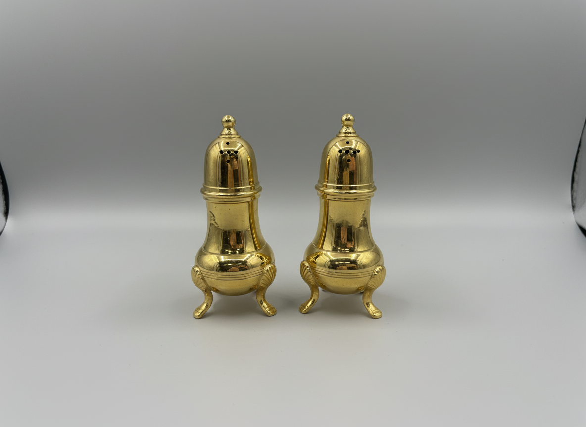 Pair of Footed Salt and Pepper Shakers