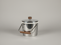Atapco Mid-Century Stainless Steel Ice Bucket with Teak Handle