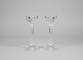 Set of 2 Gorham Crystal Lotus Candlesticks