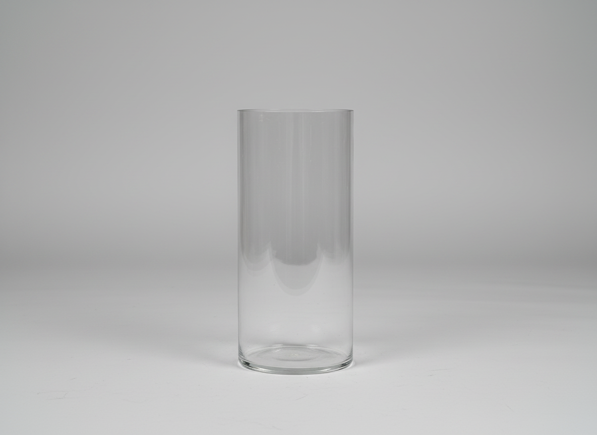 Tall Clear Glass Cylinder Vase