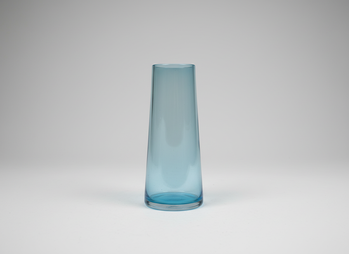 Vintage Blue Glass Cylinder Vase