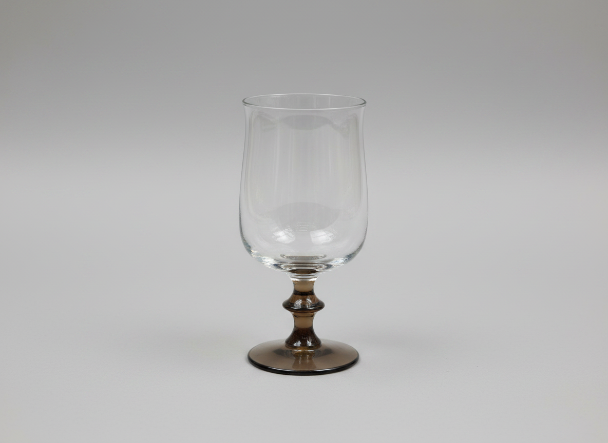 Set of 4 Libbey Tawny Accent Smoke Brown Tulip Glasses