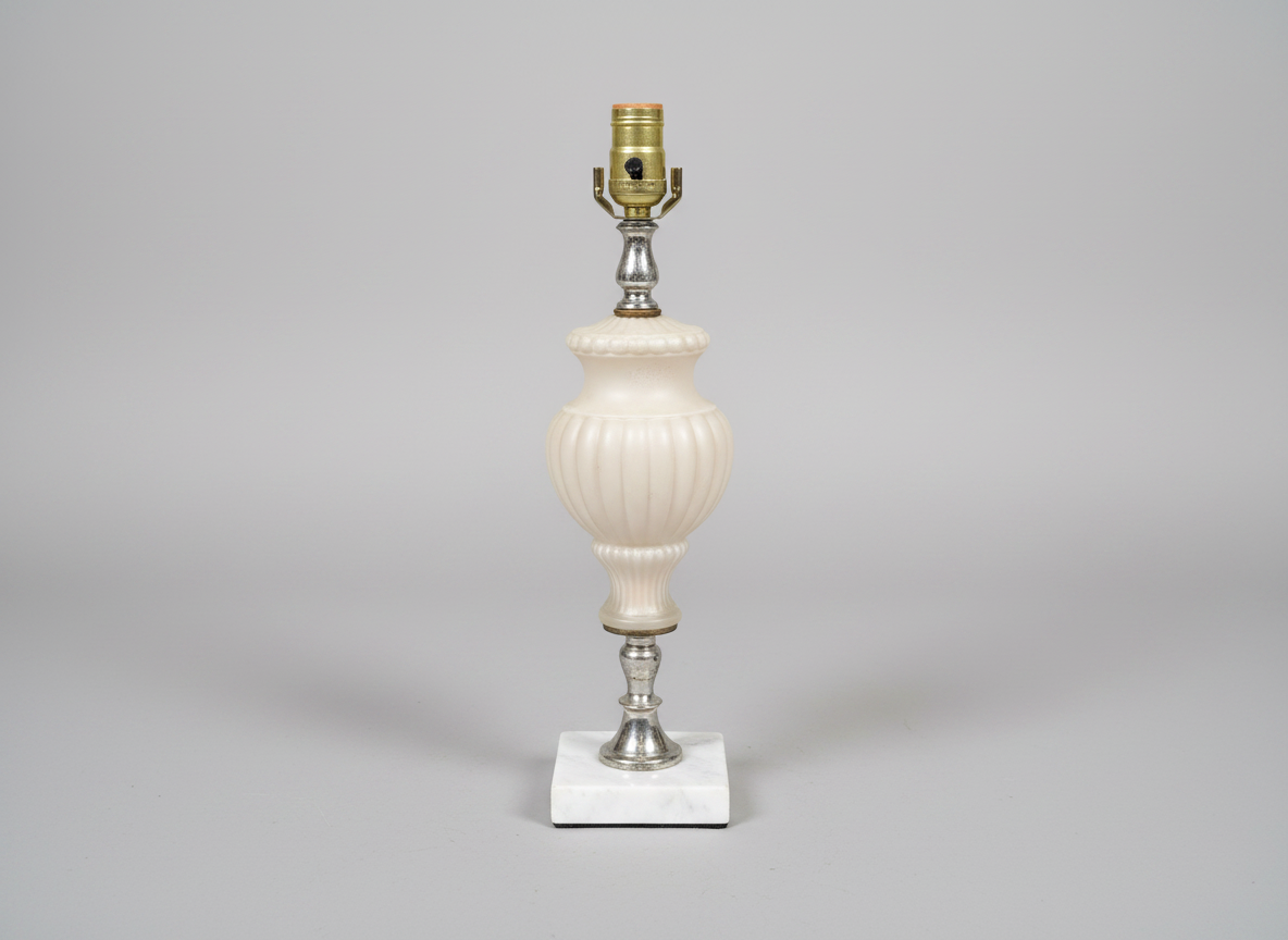Vintage Glass  Urn Table Lamp on Marble Base