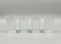 Set of 4 Frosted Geometric Etched Glass Tumblers