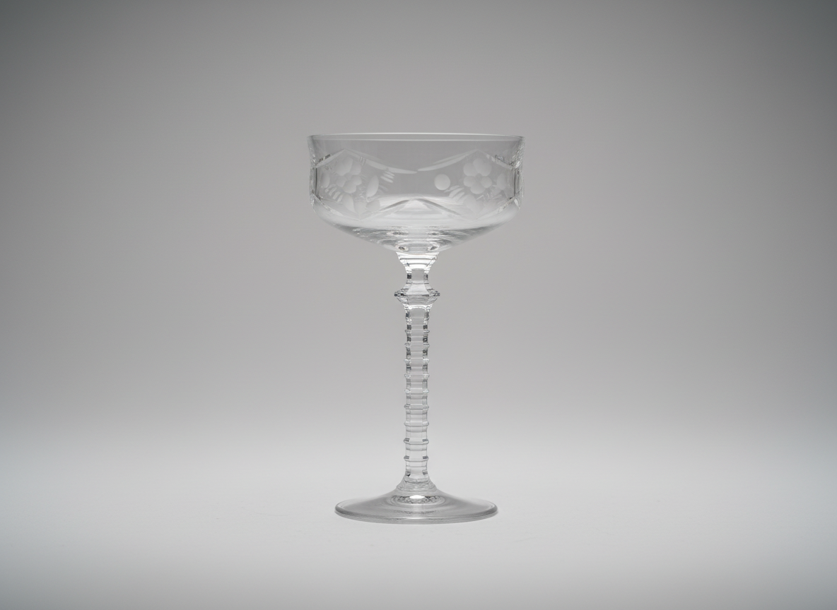 Vintage Cut Crystal Coupe Glass