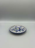 Hand-Painted Indigo & Chartreuse Ceramic Dinner Plate
