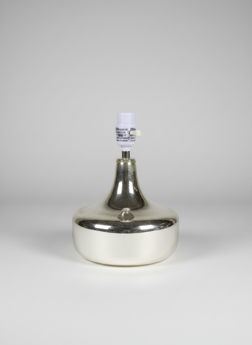 Vintage Mirror Table Lamp with Bell-Shaped Base