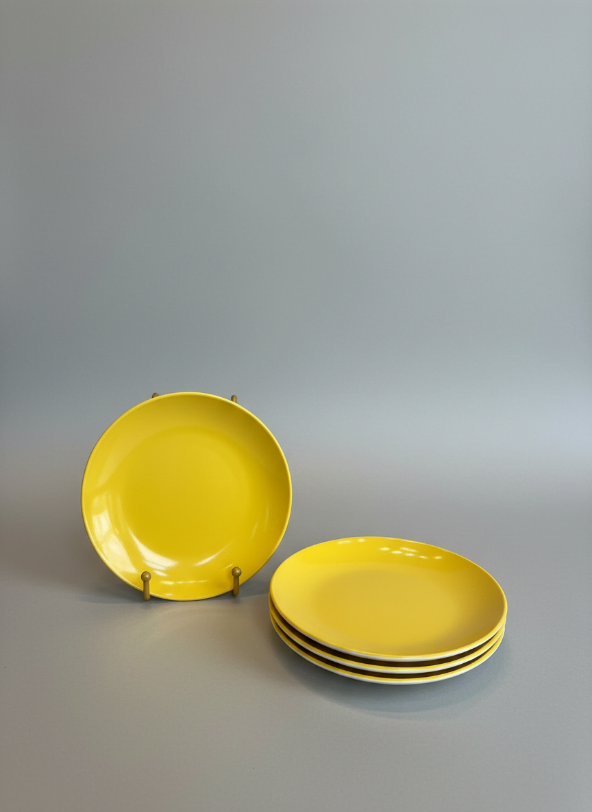Set of 4 of C&B Yellow Porcelain Appetizer Plates