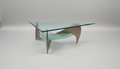 1980s Glass & Steel "Propeller" Style Coffee Table