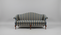 Antique 79" Striped Camelback Sofa with Cabriole Legs