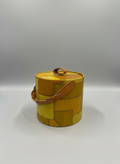 Irvinware Vinyl Faux Leather Plaid Ice Bucket, 1960s–1970s