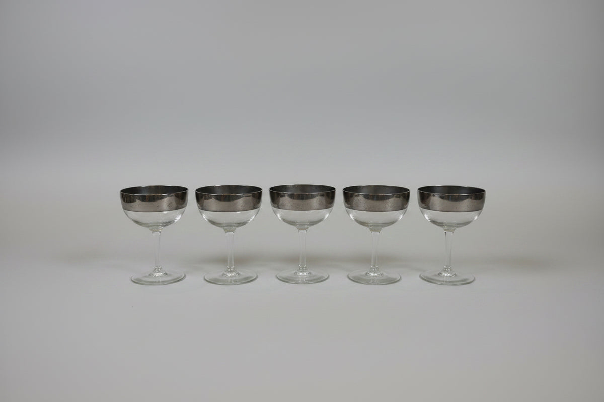 Dorothy Thorpe Allegro Sterling Silver Band Mini Coup - Set of 8