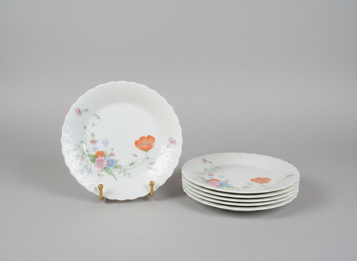 Vintage Mikasa Something Blue Bread and Butter Plates - Set of 6