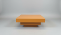 Golden Geometric Coffee Table with Stacked Base