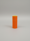 Vibrant Orange Ceramic Vase with Ribbed Texture
