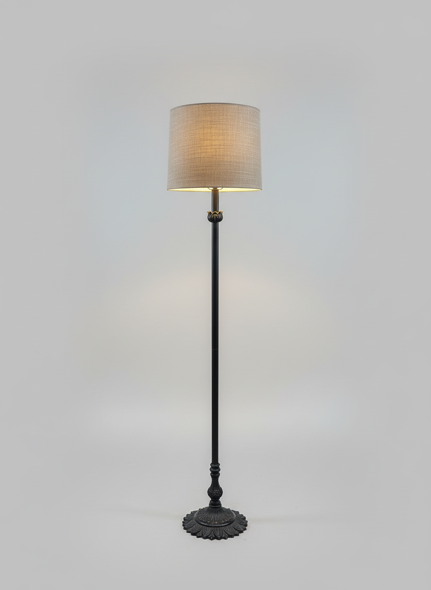 Floor Lamp with Floral Base