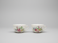 Pair of Luneville France Floral Teacups