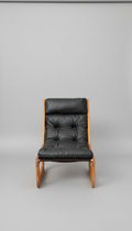1970s Danish Pine Slingback Lounge Chair