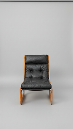 1970s Danish Pine Slingback Lounge Chair