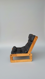 1970s Danish Pine Slingback Lounge Chair