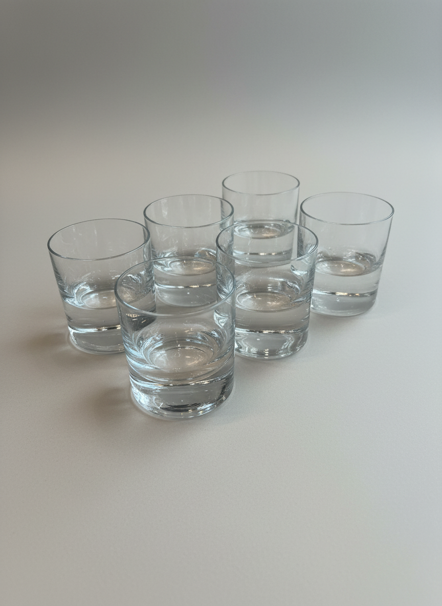 Set of Six Heavy Bottom Crystal Tumblers