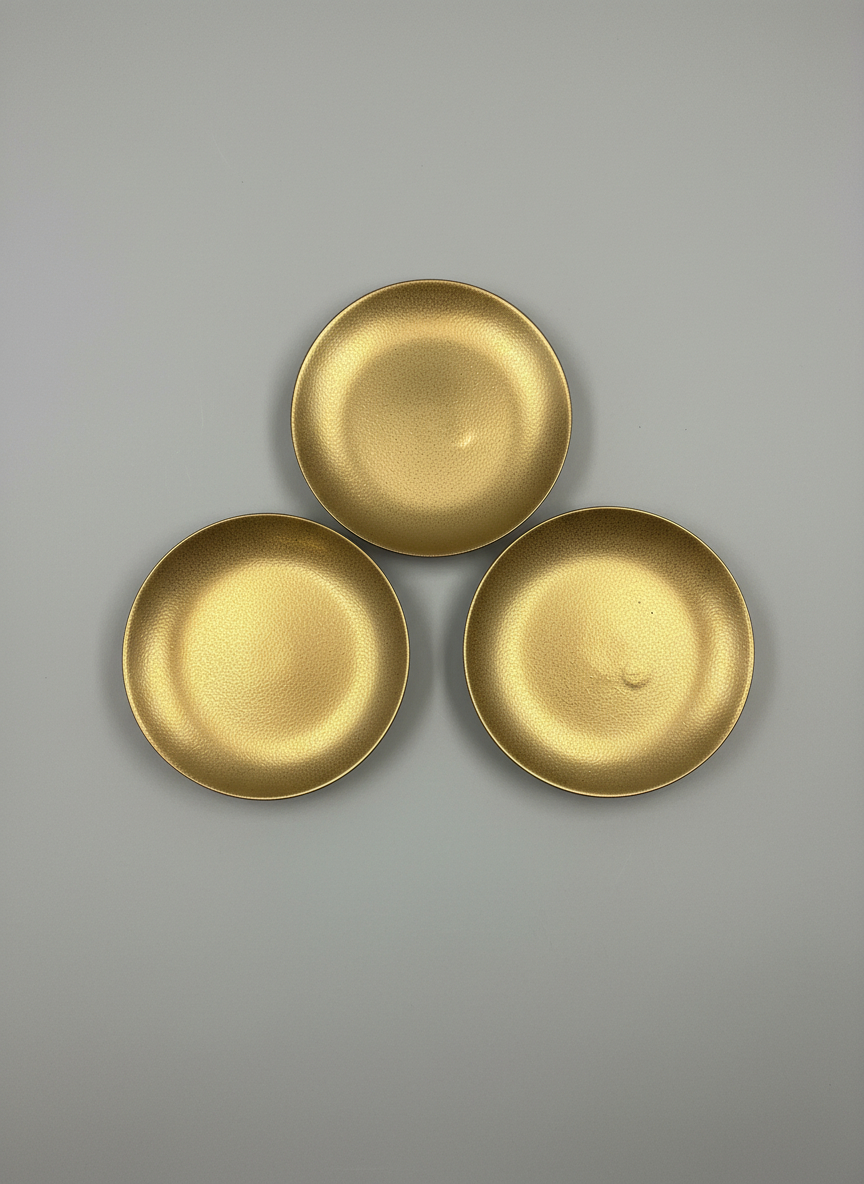 Set of 3 Gold Textured Salad Plates by Anthropologie