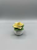 Yellow Rose Bud Candlestick Holder