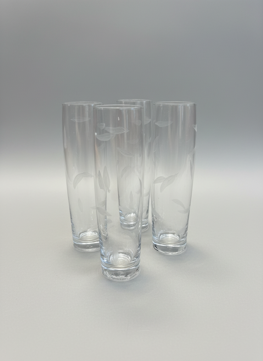 Set of 4 Anchor Hocking Feather Cordial/Aperitif Glasses