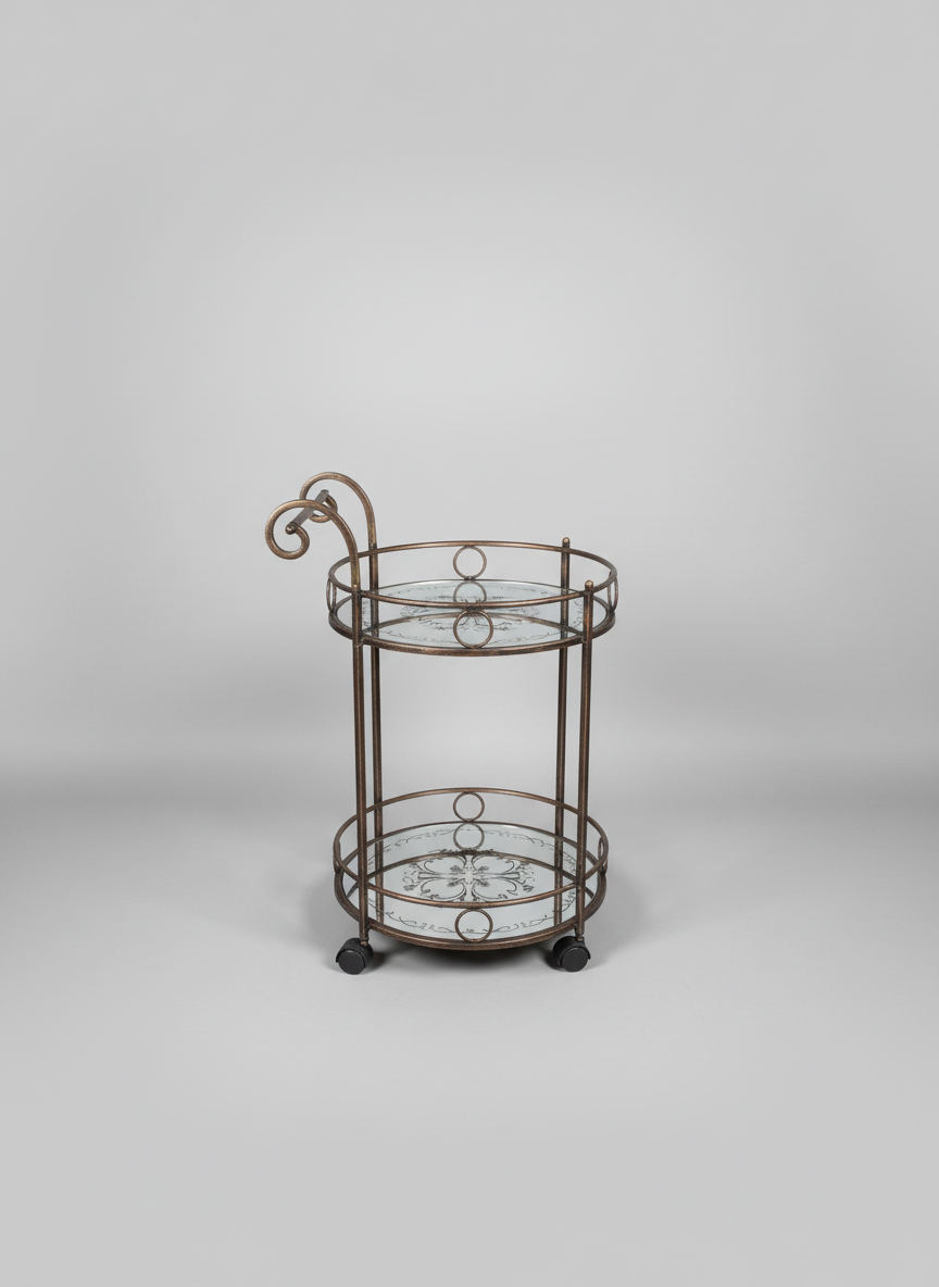 Mirror Top Bar Cart