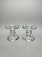 Elegant Glass Candleholder Pair