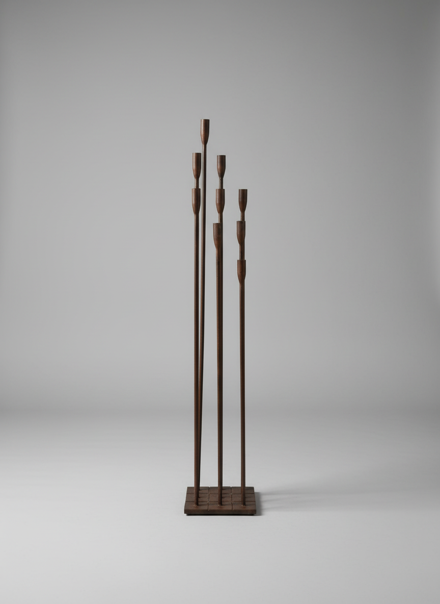 Large Standing Wrought Iron Candelabra