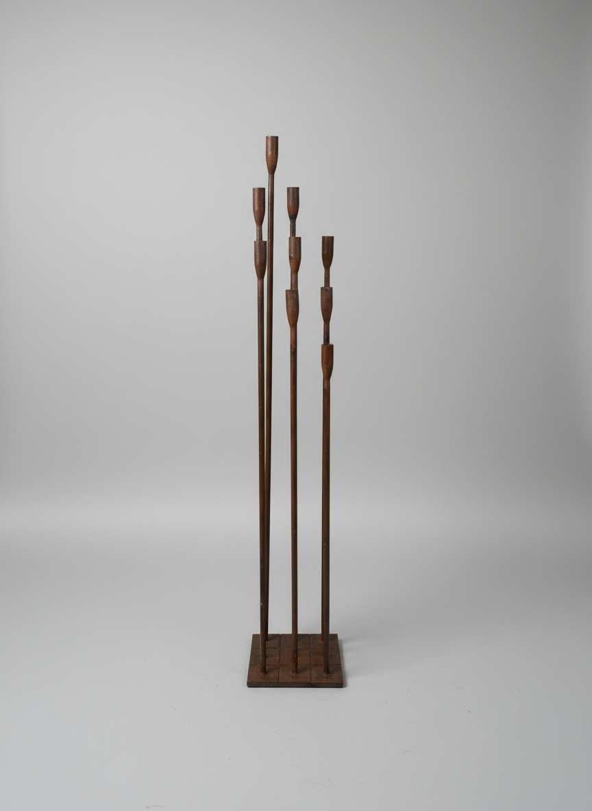 Large Standing Wrought Iron Candelabra