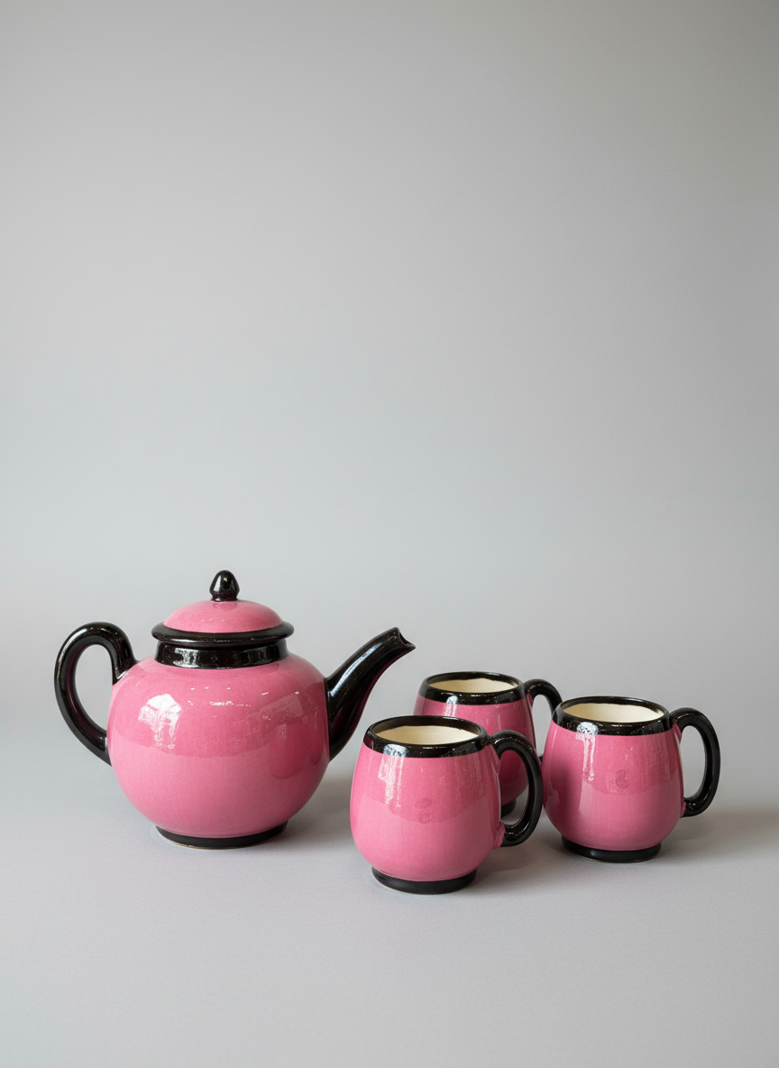 Hand Crafted Ceramic Teapot & Cups